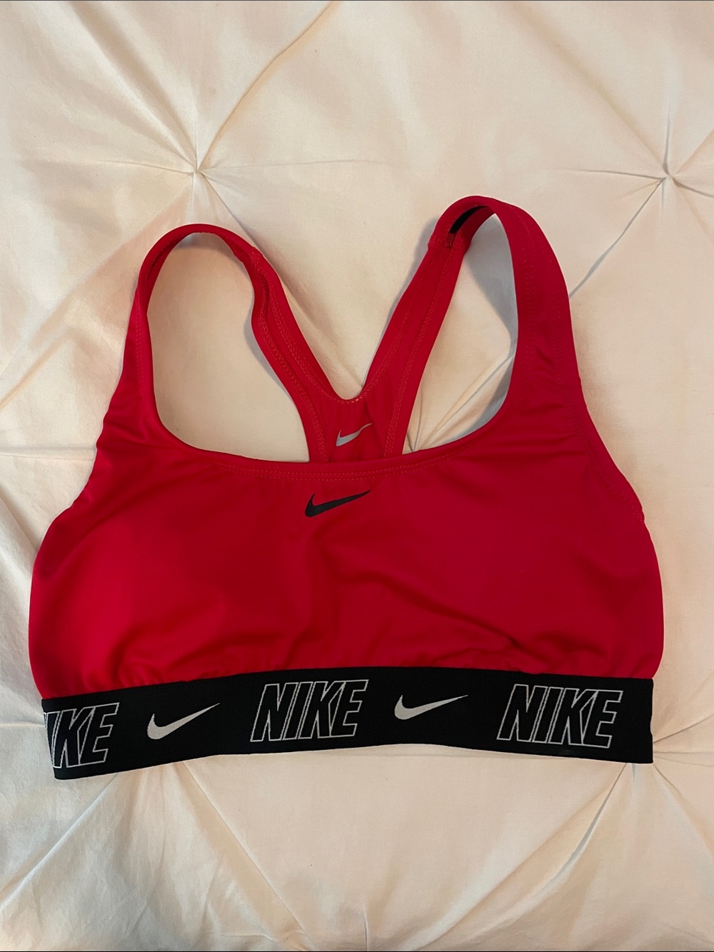 Nike Red Sports Bra with Black Branded Elastic